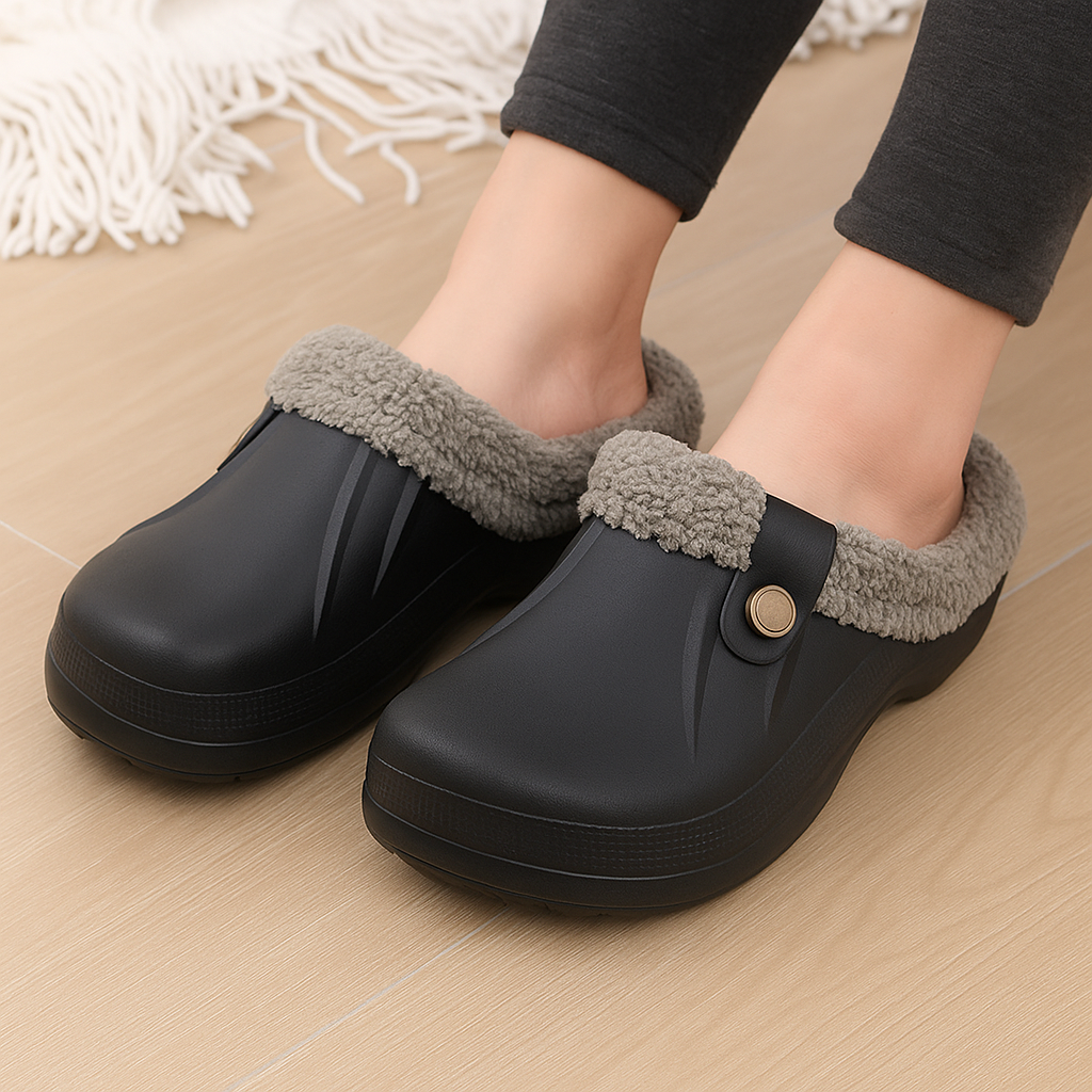 Sabots femme doublés en peluche, imperméables