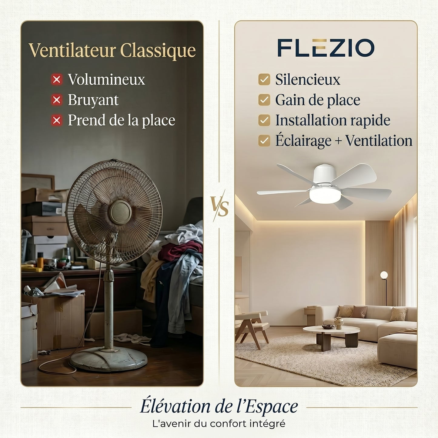 Veltara – Plafonnier Ventilateur LED