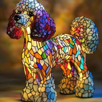 Lumirace – Lampe Décorative Chien Vitrail LED