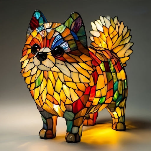 Lumirace – Lampe Décorative Chien Vitrail LED