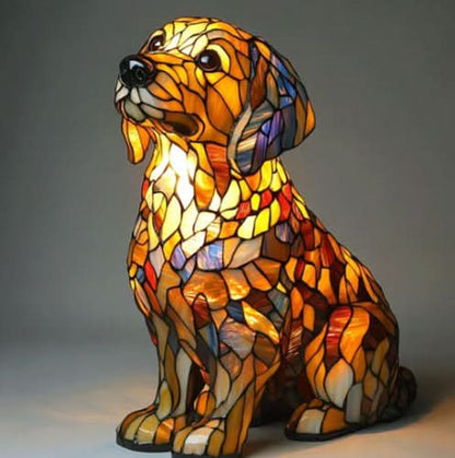 Lumirace – Lampe Décorative Chien Vitrail LED