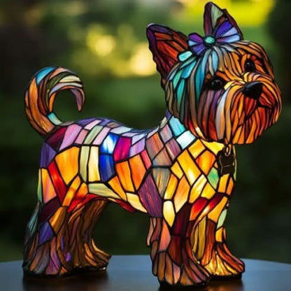 Lumirace – Lampe Décorative Chien Vitrail LED