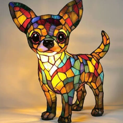Lumirace – Lampe Décorative Chien Vitrail LED