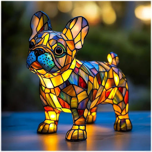 Lumirace – Lampe Décorative Chien Vitrail LED