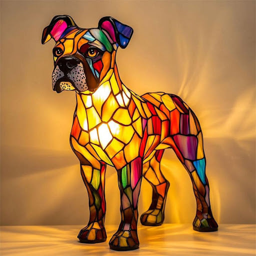 Lumirace – Lampe Décorative Chien Vitrail LED