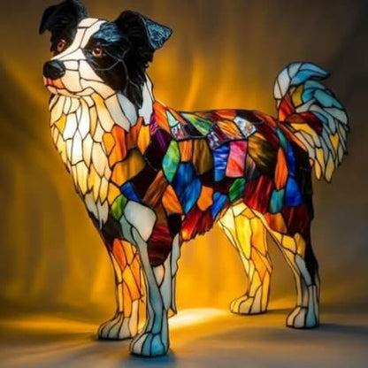 Lumirace – Lampe Décorative Chien Vitrail LED