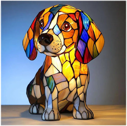Lumirace – Lampe Décorative Chien Vitrail LED