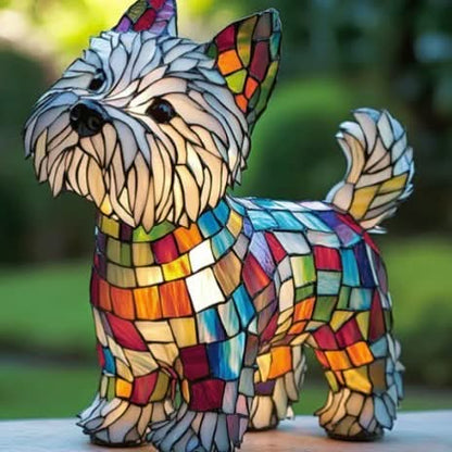 Lumirace – Lampe Décorative Chien Vitrail LED