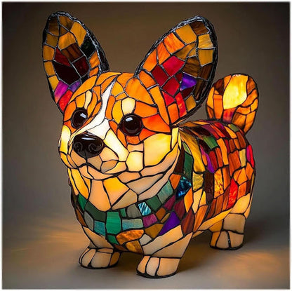 Lumirace – Lampe Décorative Chien Vitrail LED