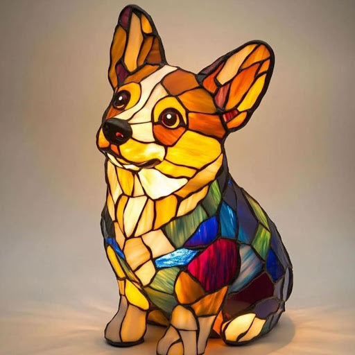 Lumirace – Lampe Décorative Chien Vitrail LED