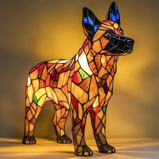 Lumirace – Lampe Décorative Chien Vitrail LED