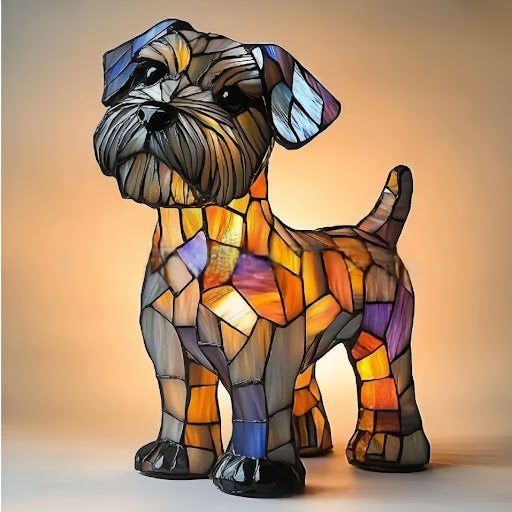 Lumirace – Lampe Décorative Chien Vitrail LED