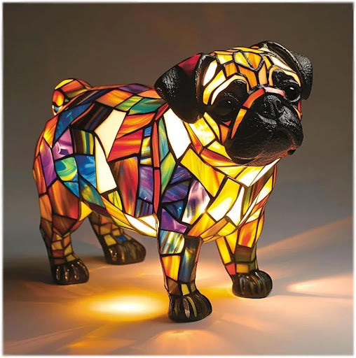 Lumirace – Lampe Décorative Chien Vitrail LED
