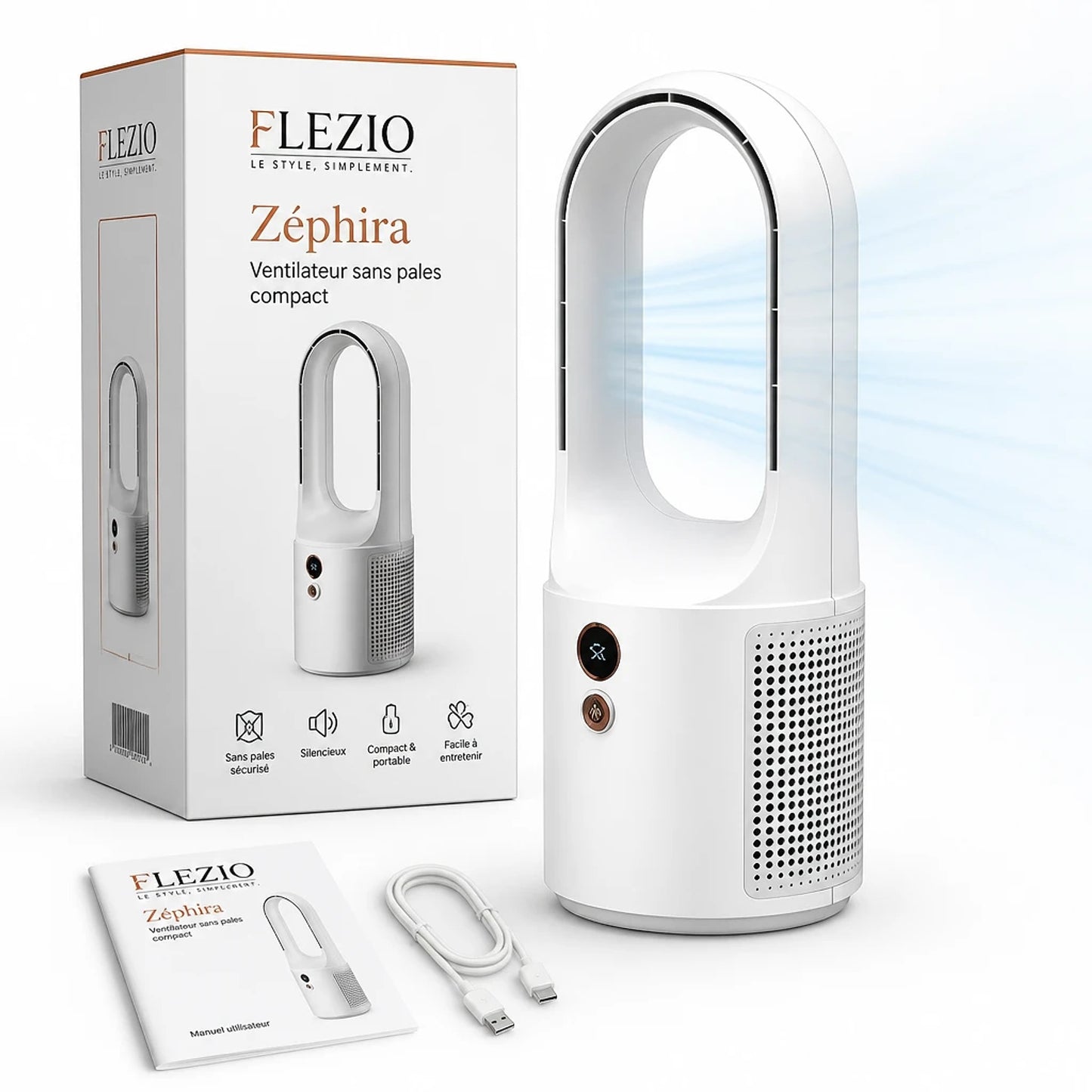Zéphira – Ventilateur de Bureau Sans Pales