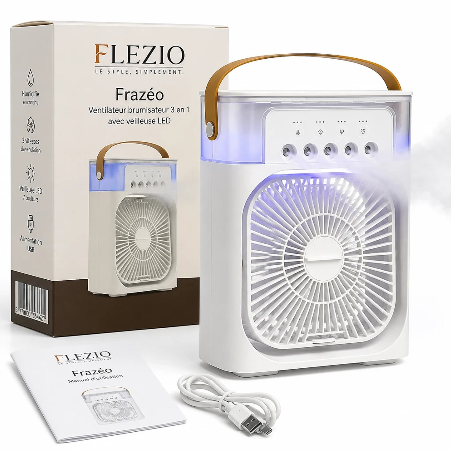 Frazéo – Ventilateur Brumisateur Portable