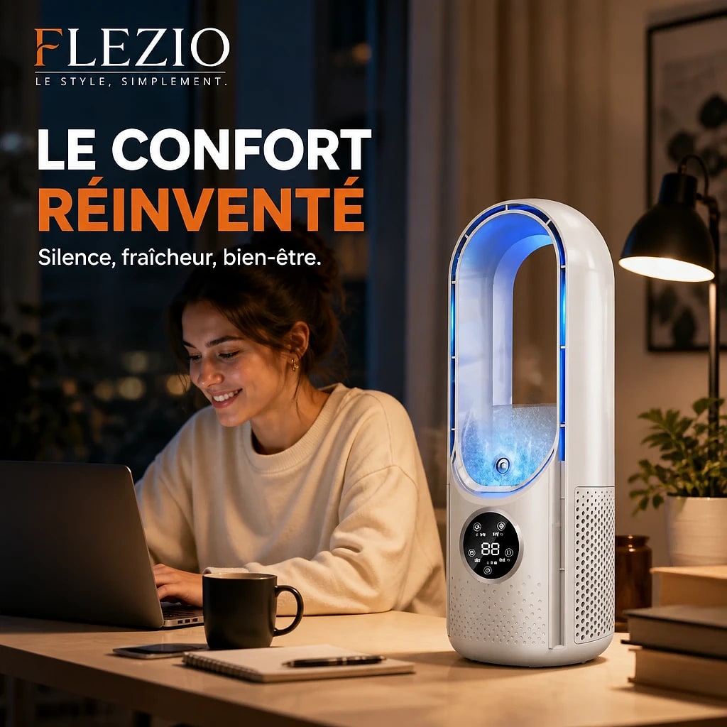Zéphira – Mini Climatiseur Sans Évacuation Ventilateur Sans Pales USB