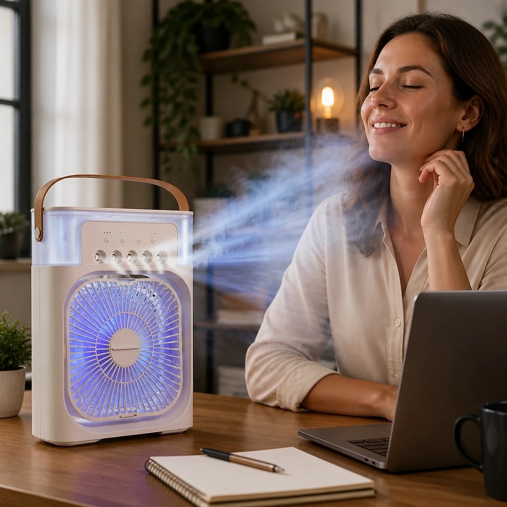 Frazéo – Ventilateur Brumisateur Portable