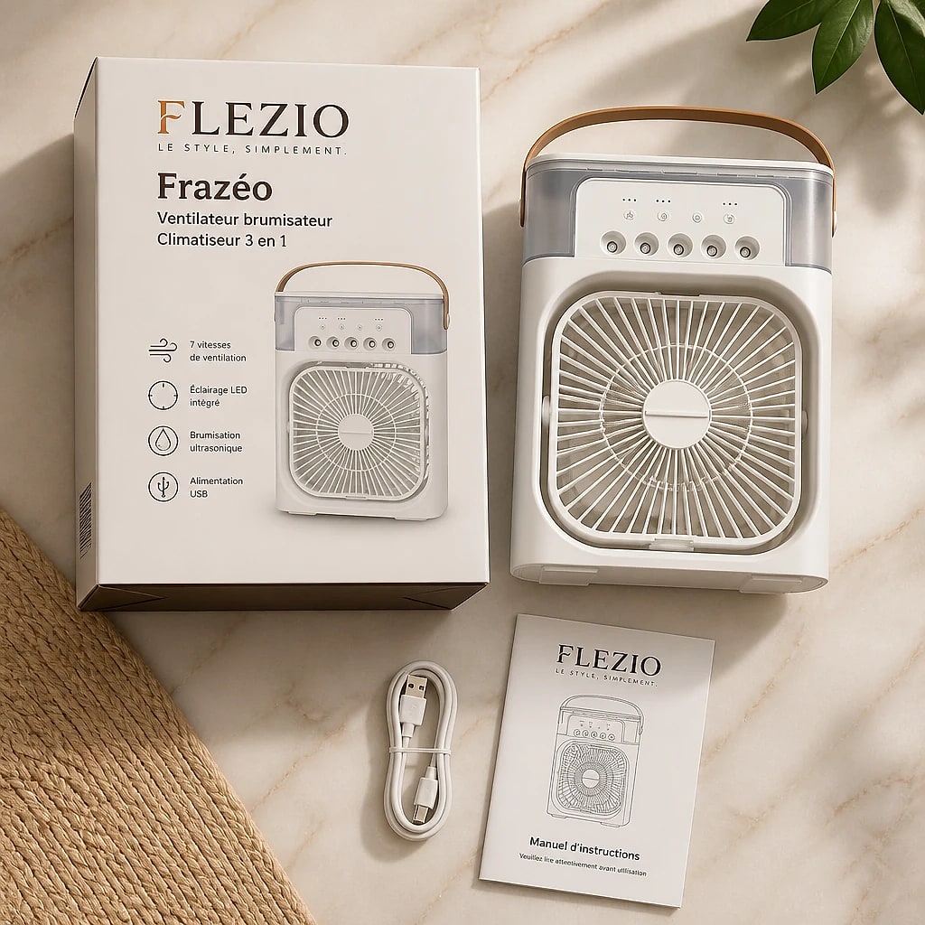 Frazéo – Ventilateur Brumisateur Portable