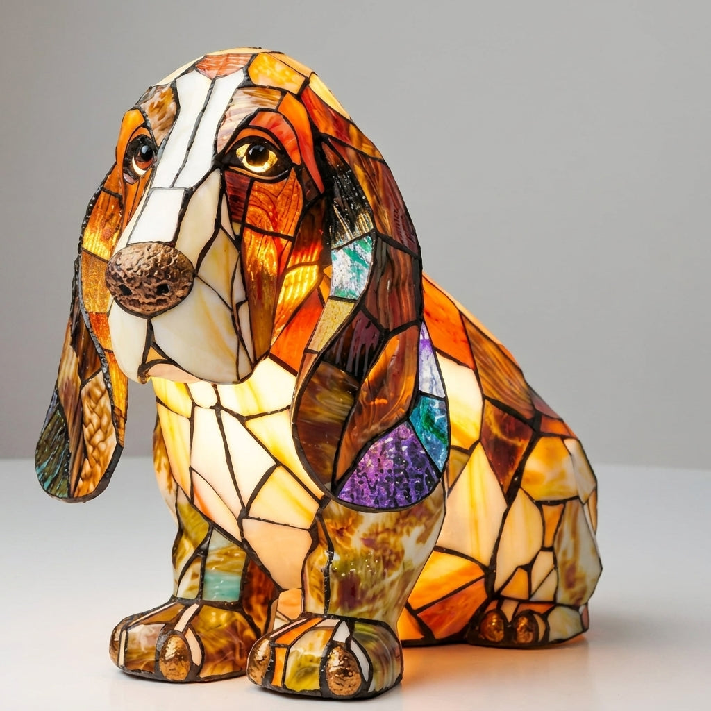 Lumirace – Lampe Décorative Chien Vitrail LED