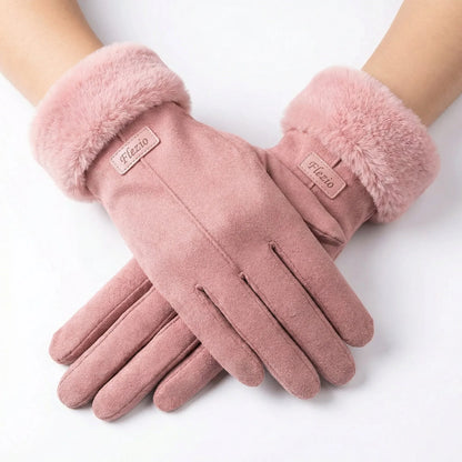 Gants Tactiles Femme Doublure Thermique - Fausse Fourrure