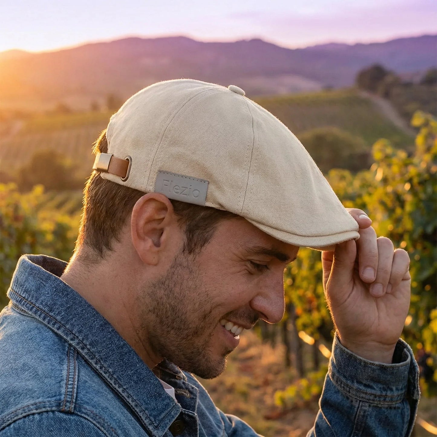 Casquette Plate Homme en Coton Réglable