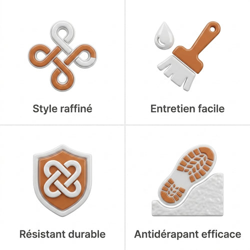 Tapis d'Entrée Intérieur en Polypropylène, Dos Antidérapant