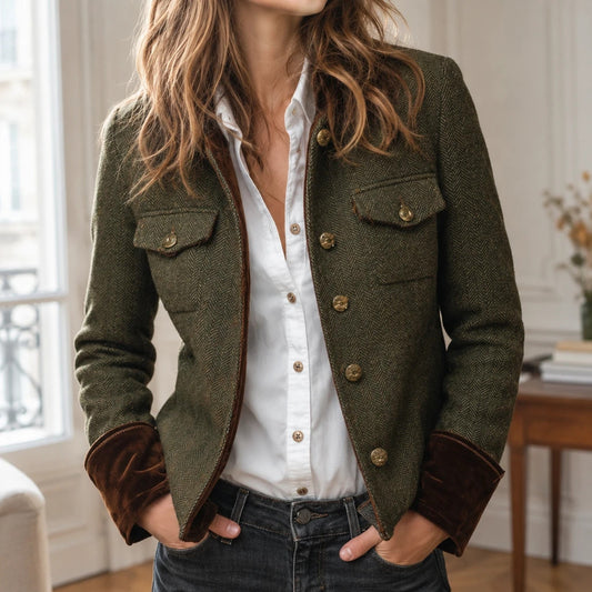 Vérine – Veste Chic Vintage Chevrons